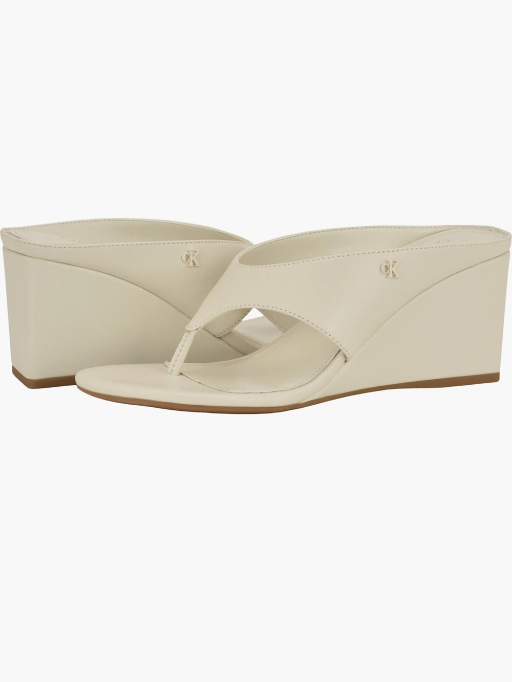 Calvin Klein Marchela Ivory Wedge Thong Sandals